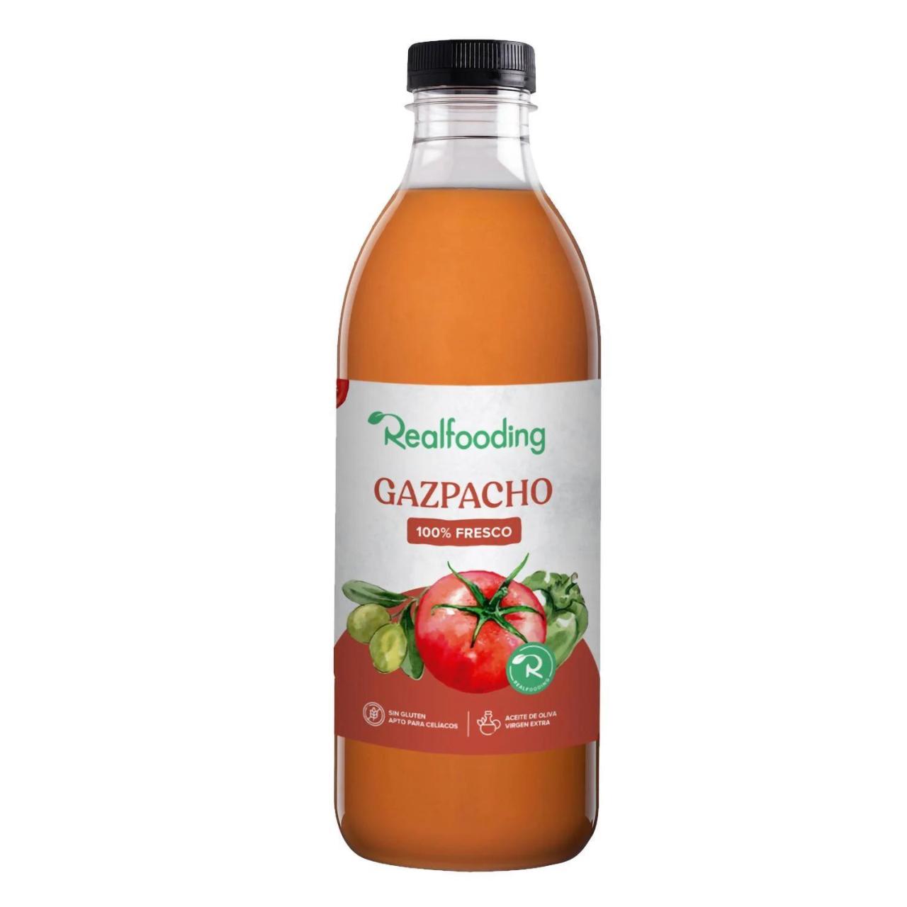 El gazpacho fresco Real Fooding, sin gluten.