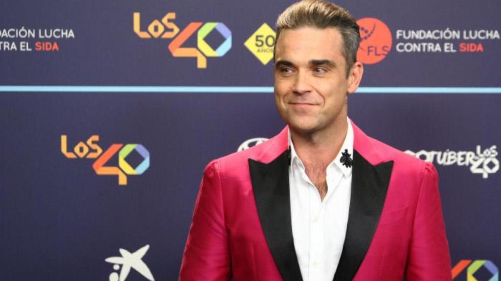 Robbie Williams en una de sus acciones en España.