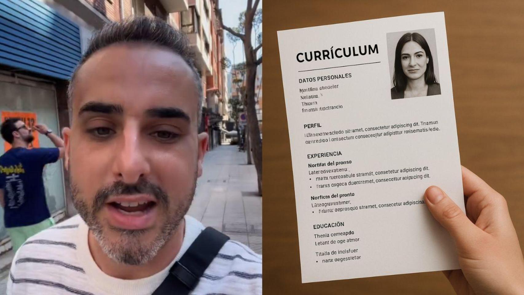 Montaje con Alejandro Cosío, empresario y Currículum Vitae de una chica