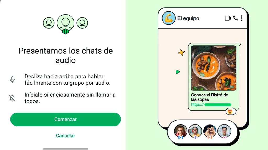 Los audios de chat nuevos de WhatsApp