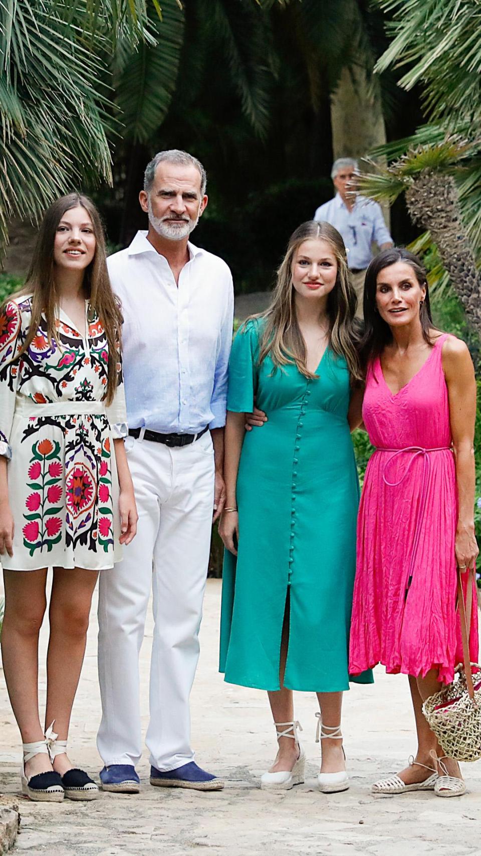La familia real, durante su visita a Mallorca, el 31 de julio de 2023.