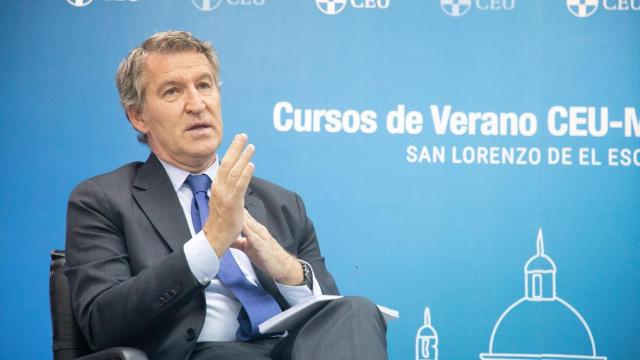 Alberto Núñez Feijóo este miércoles en un acto en Madrid.