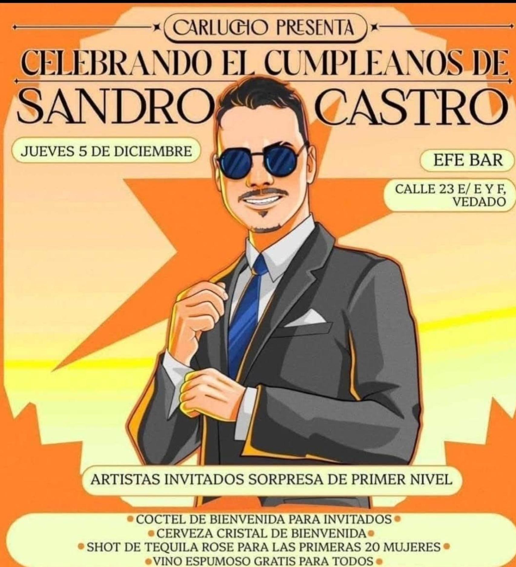 Cartel del cumpleaños de Sandro Castro en diciembre de 2024, un mes en el que Cuba sufrió diversos apagones nacionales y cortes persistentes.