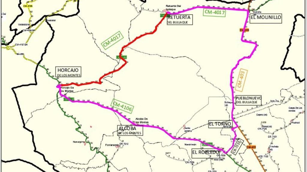 Imagen de la carretera cortada.