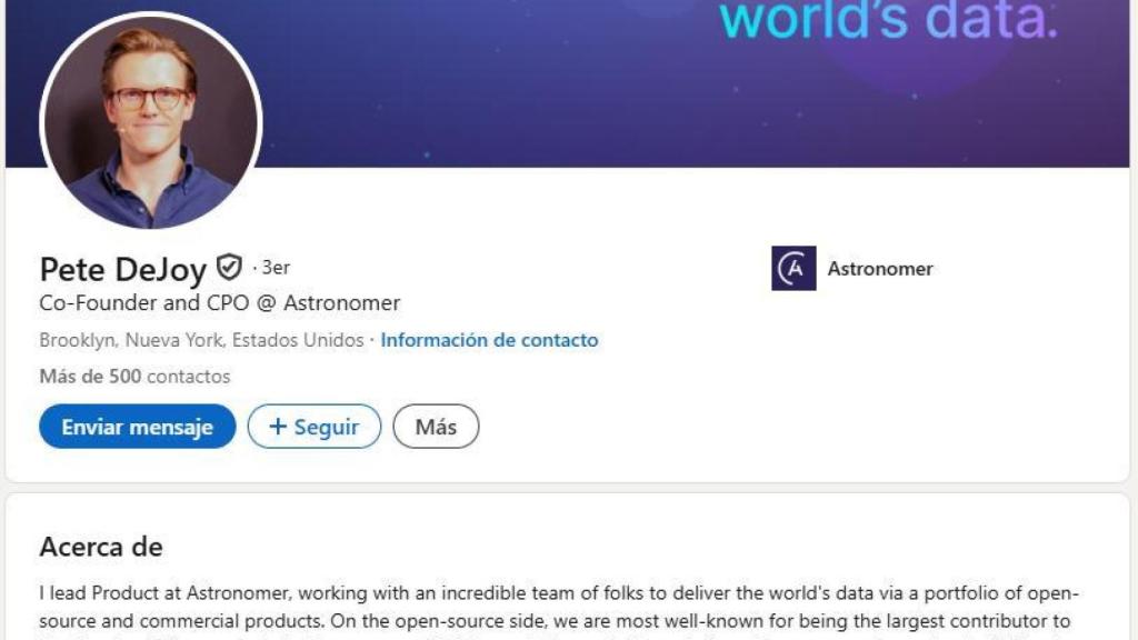 Pete Dejy asumirá la posición interina del CEO de Astronomer después de la cesación de Andy Byron.