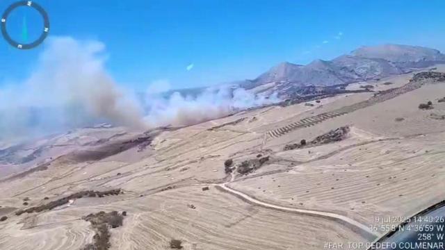 Vídeo del incendio forestal declarado en Antequera.