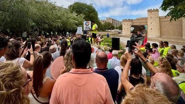 El homenaje, este domingo frente a la Aljafería.