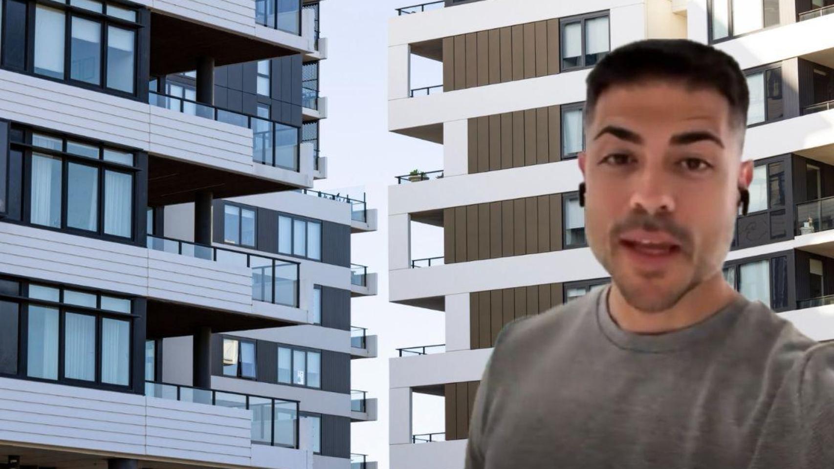 El experto hipotecario Antonio Doménech, con varias viviendas al fondo.