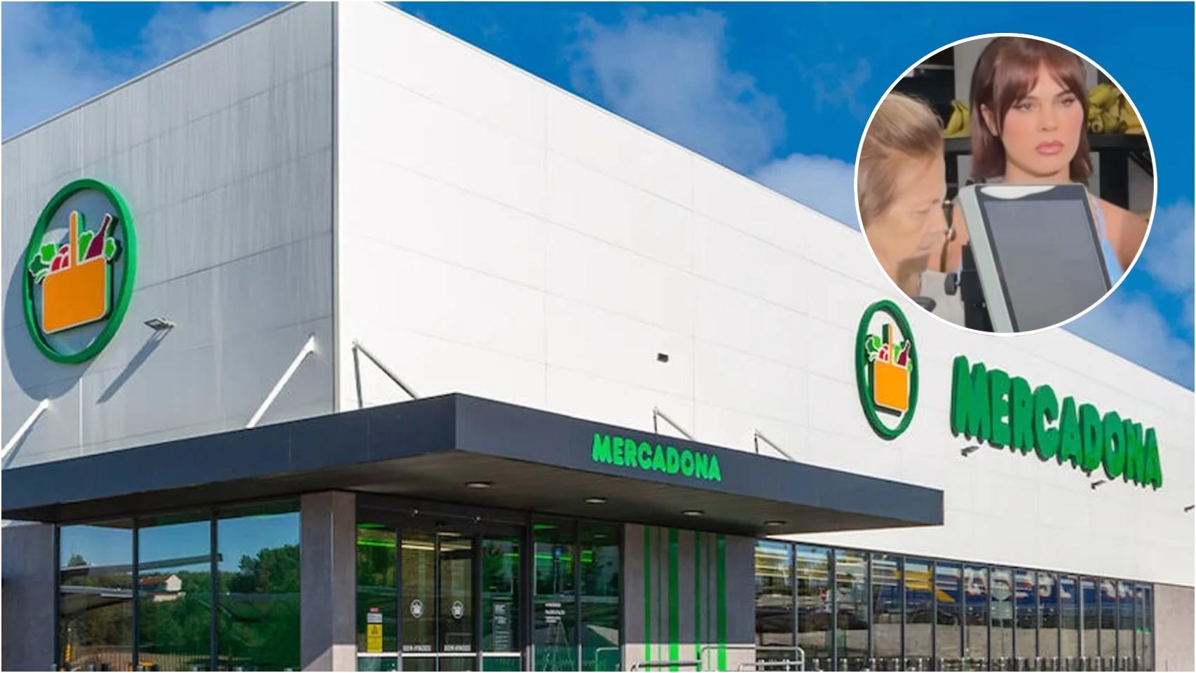 Montaje de Carolina junto con la fachada de Mercadona.