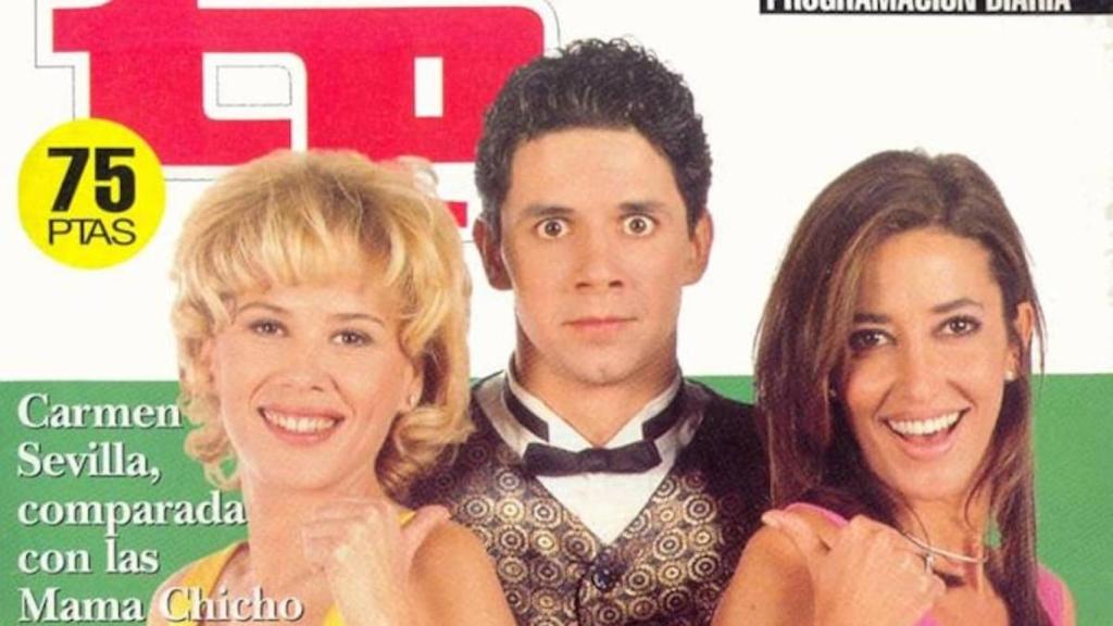 Andrés Caparrós, portada de la revista TP con los otros dos presentadores del juego de OCA: Paloma Marín y Elsa Anka.