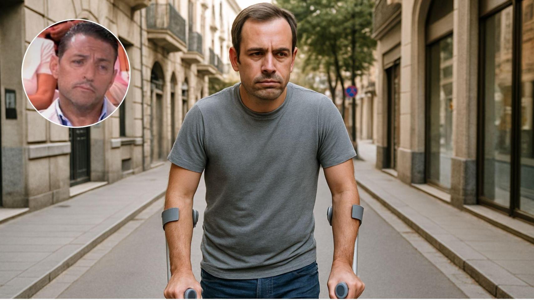 Imagen de Carlos García y un trabajador con una baja laboral generado por IA.