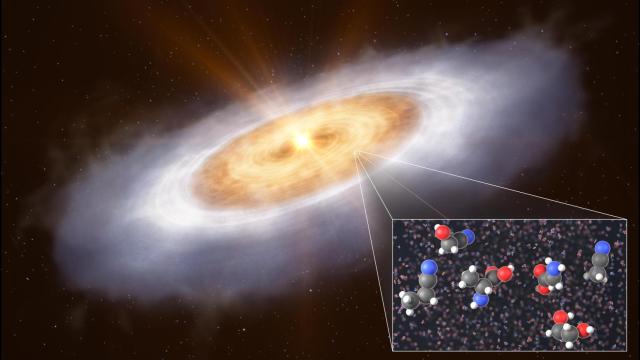 La materia planetaria en formación alrededor de la estrella  V883 Orionis.