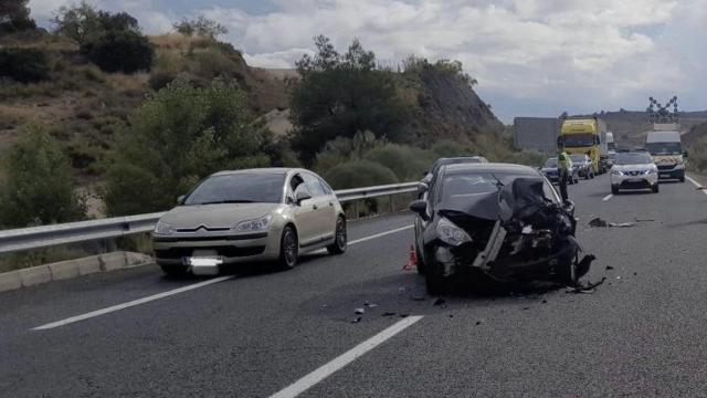 Foto del accidente en la A-3 en Minglanilla (Cuenca).