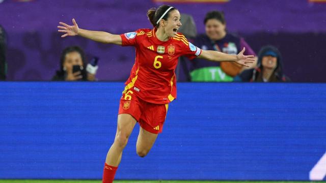 Aitana Bonmatí celebra su decisivo gol ante Alemania en semifinales.