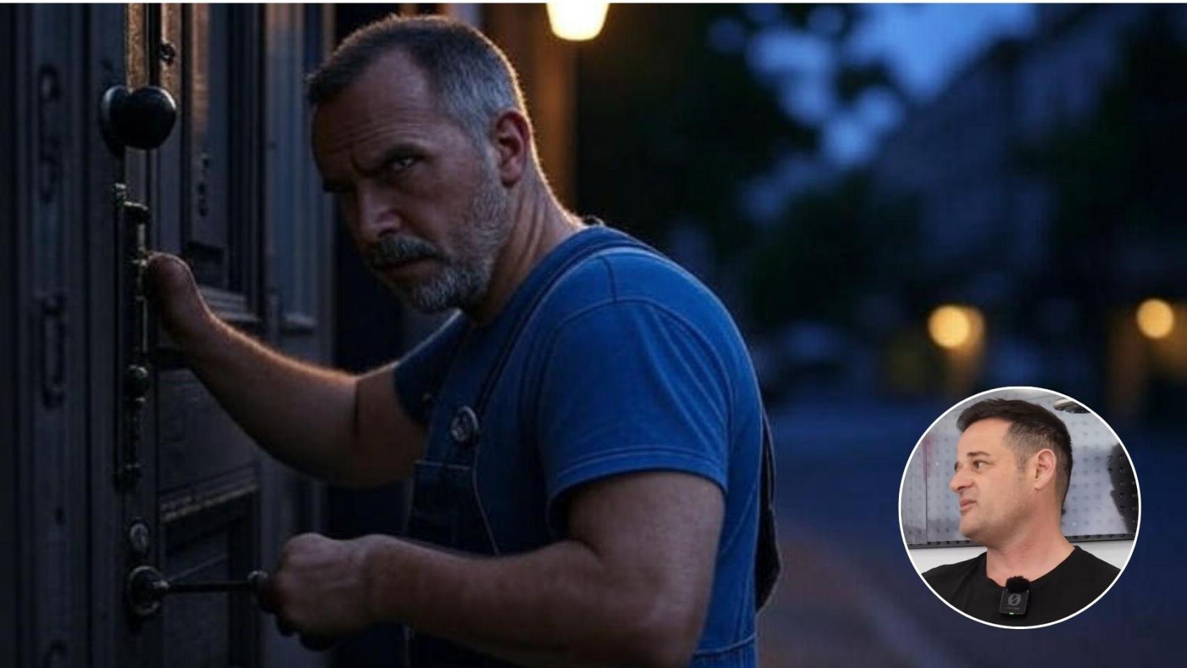 Imagen de un cerrajero generada por IA y Roberto Esteban.