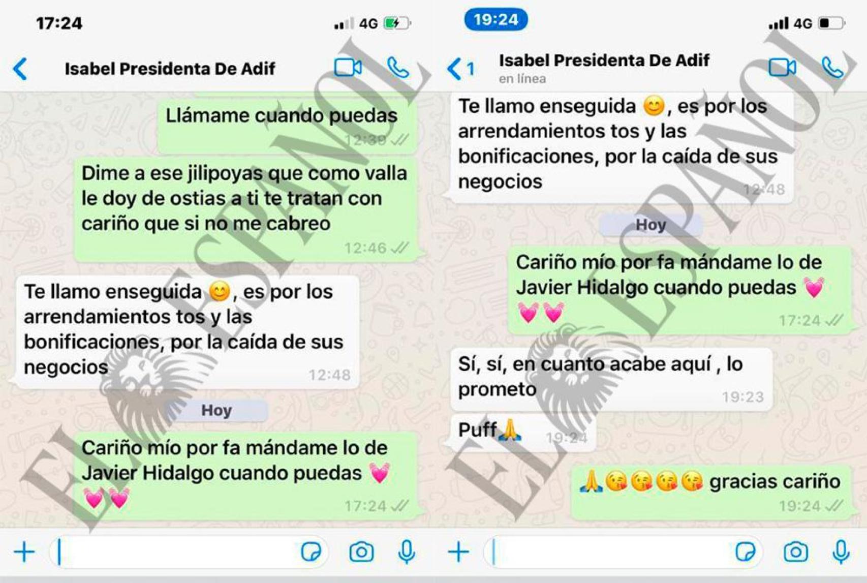 Los whatsapps entre Koldo y Pardo de Vera: "Cariño mío, mándame 'por fa' lo  de Javier Hidalgo cuando puedas"