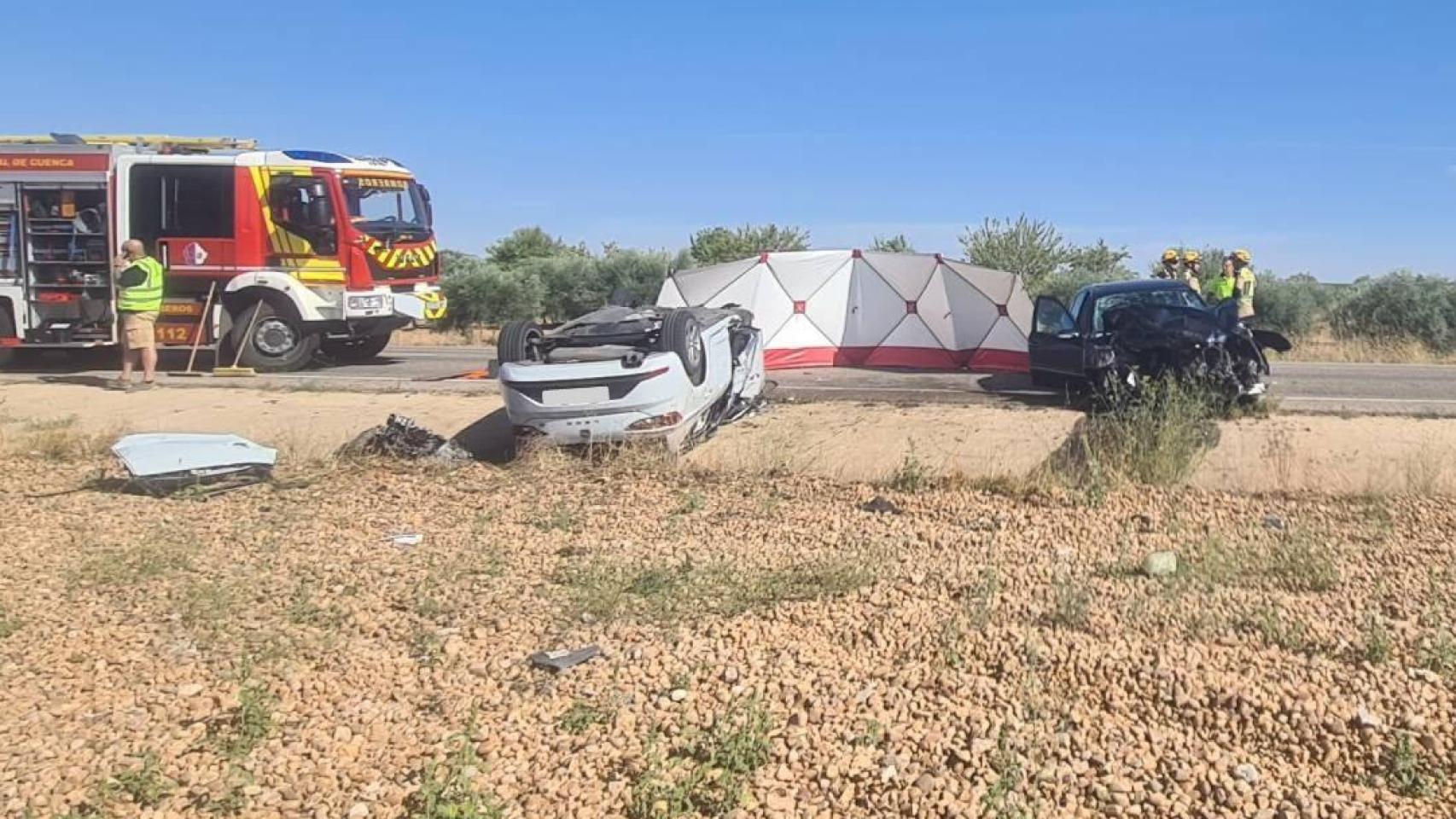 Trágico accidente en la N-310: cinco muertos, tres de ellos menores, por la colisión de dos vehículos en Sisante