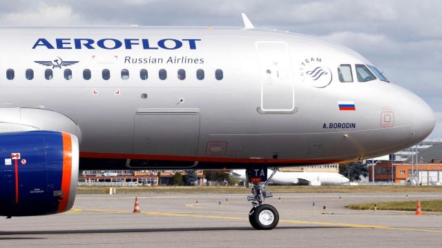Imagen de archivo de un avión de la aerolínea rusa Aeroflot.