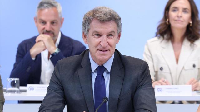 El presidente del PP, Alberto Núñez Feijóo, preside la reunión del Comité Ejecutivo Nacional del partido, este lunes.