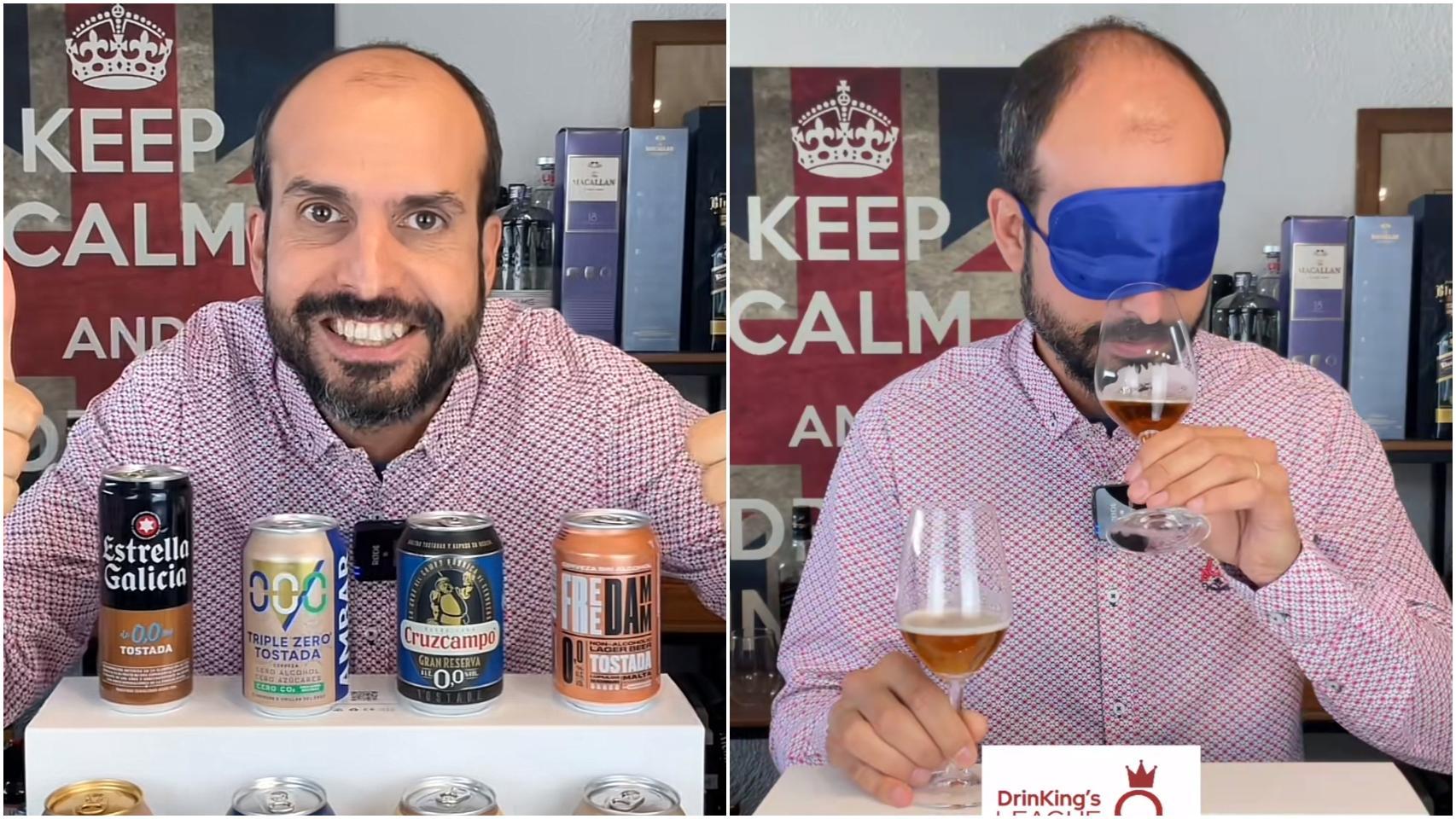 Sergio Estévez, experto catador tras probar ocho cervezas 0,0 tostadas españolas:  Le falta amargor y es más aguada 
