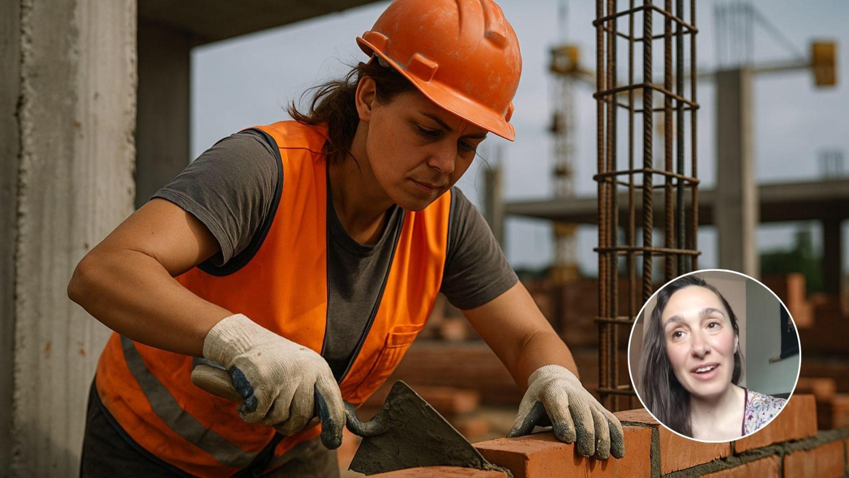 Imagen generada por IA de una albañila y Margarita Vidrialesa.