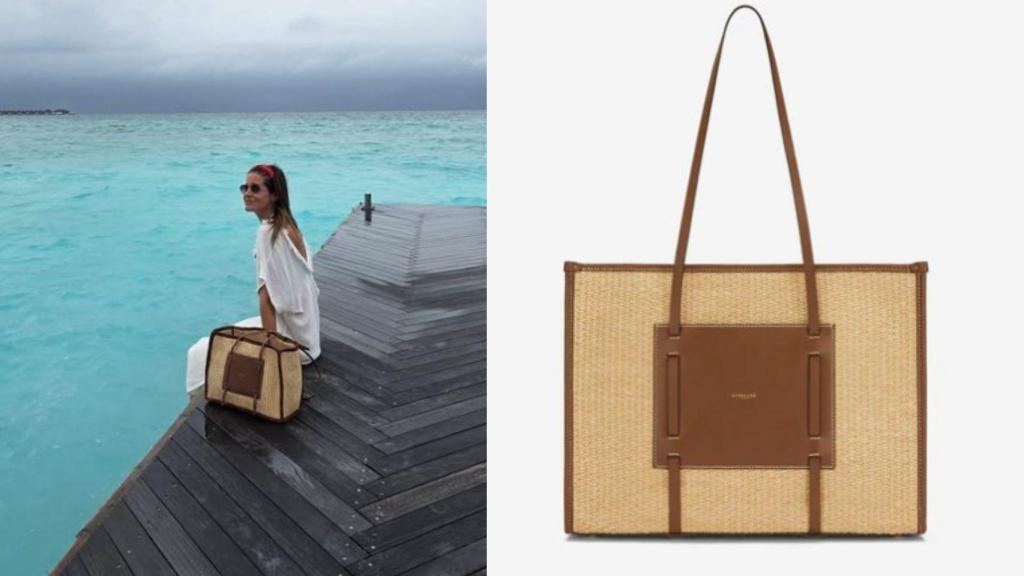Isabel Jiménez y su bolsa de rafia.