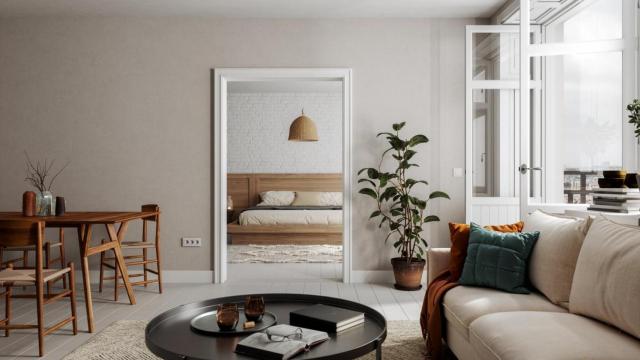 Piso de estilo escandinavo.