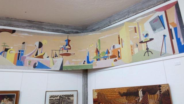 Mural de urbano Lugris, en el Museo Carlos Maside