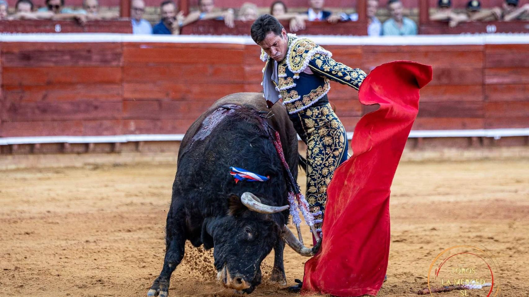 Daniel Luque interpreta una luquesina en la plaza de toros de La Merced en Huelva.