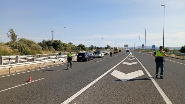 El accidente en la Z-40, este domingo por la tarde.