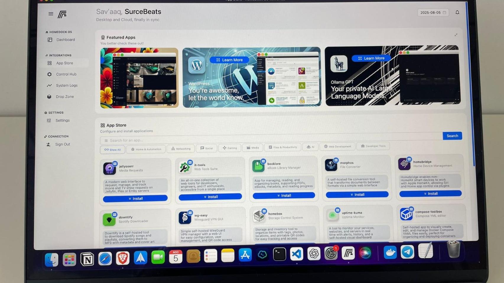 La nube de HomeDock OS.
