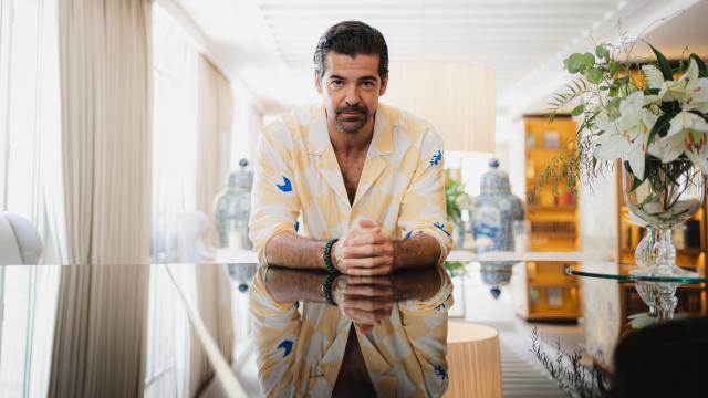 El actor Miguel Ángel Muñoz durante la entrevista con EL ESPAÑOL.