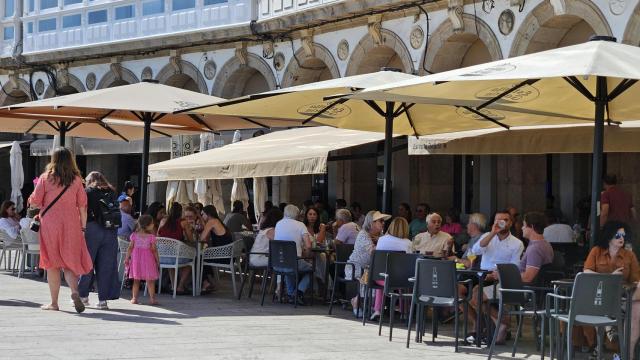 Terrazas de la Marina en A Coruña este mes de agosto.