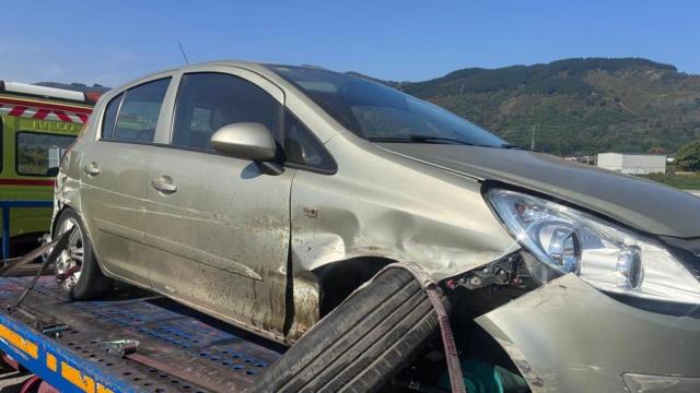 Así quedó el coche robado
