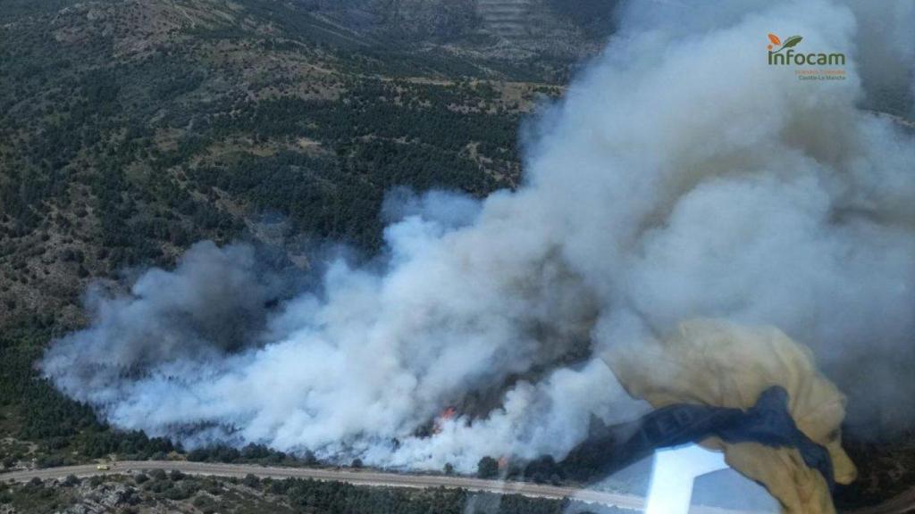 Incendio en La Huerce (Guadalajara). Foto: Plan Infocam.