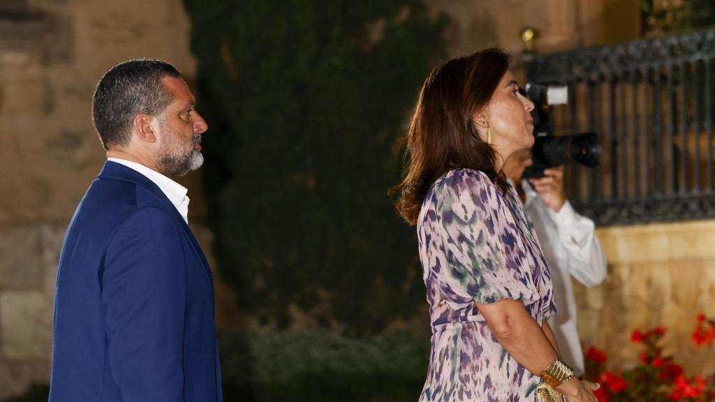 Jaime Anglada con su esposa, hace unos días, durante la recepción de los reyes, en Marivent.