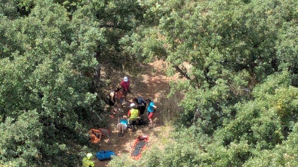 Operativo de rescate aéreo en Riaza para evacuar a una mujer de 70 años semiinconsciente