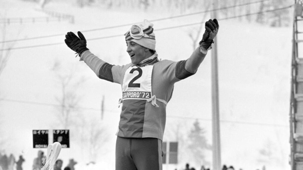 Paco Fernández Ochoa, tras conseguir la medalla de oro en Sapporo, el 13 de febrero de 1972.
