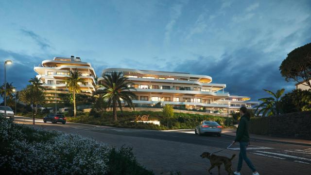 Infografía de uno de los edificios de la nueva promoción de Cordia en la Costa del Sol.