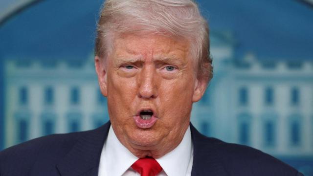 Donald Trump durante la rueda de prensa en la que ha desvelado su plan para reducir la criminalidad.