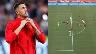 Antonio Raíllo and the controversial goal of the goal of Ferran Torres.