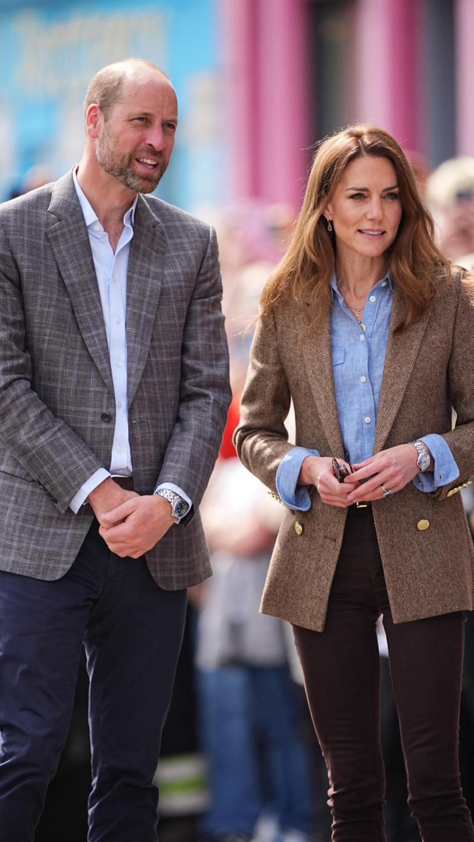 Príncipes Guillermo y Kate, en Escocia, en abril de 2025.