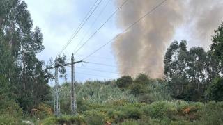 Activo un incendio forestal en el Monte Costa en Culleredo (A Coruña)