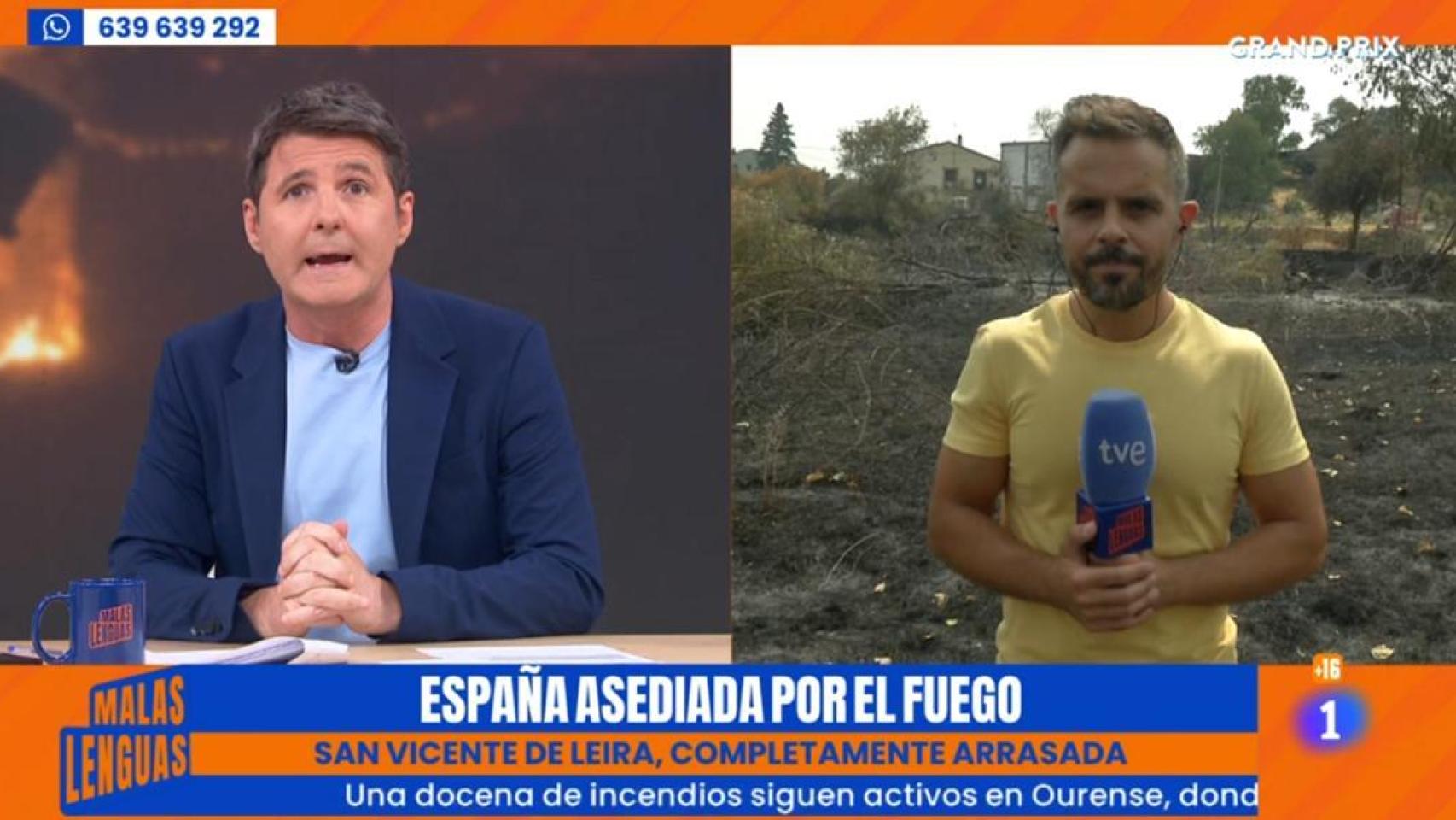 El regreso de Jesús Cintora a 'Malas lenguas': cubo en mano y denunciando  la falta de efectivos en los incendios