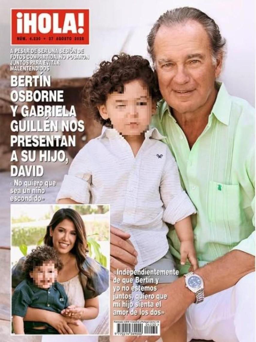 La portada de la revista '¡Hola!' que Bertín, Gabriela y Little David comparten.