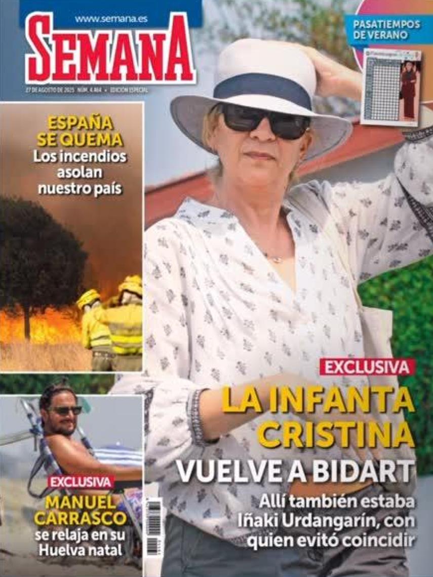La portada de la revista 'Week', donde informa las vacaciones de Juan con sus padres.