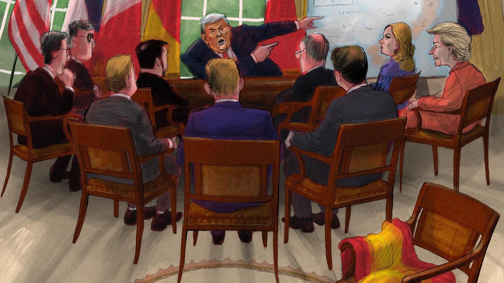 Ellos en la Casa Blanca, Sánchez en el FT