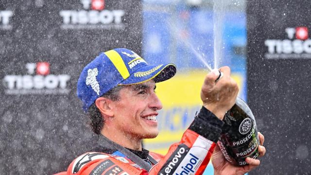 Marc Márquez celebra en Hungría