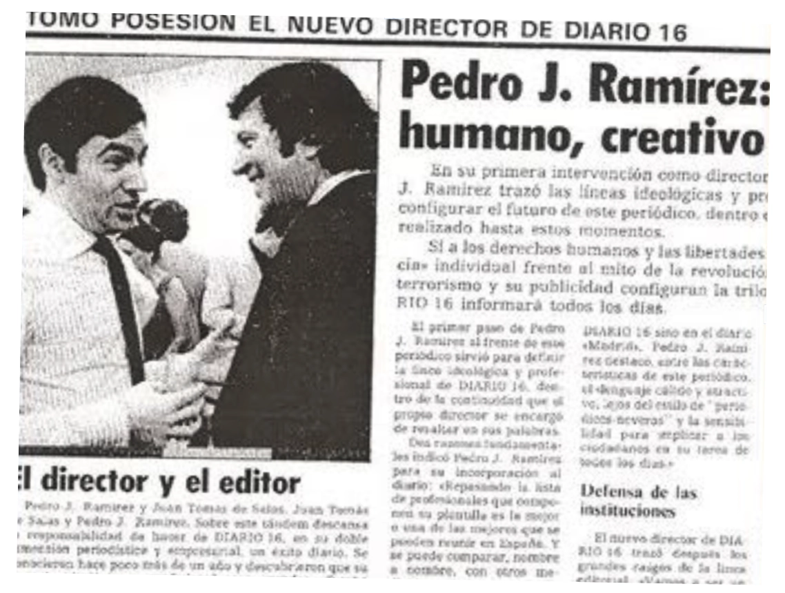 Pedro J. asume la dirección de Diario 16 el 17 de junio de 1980.