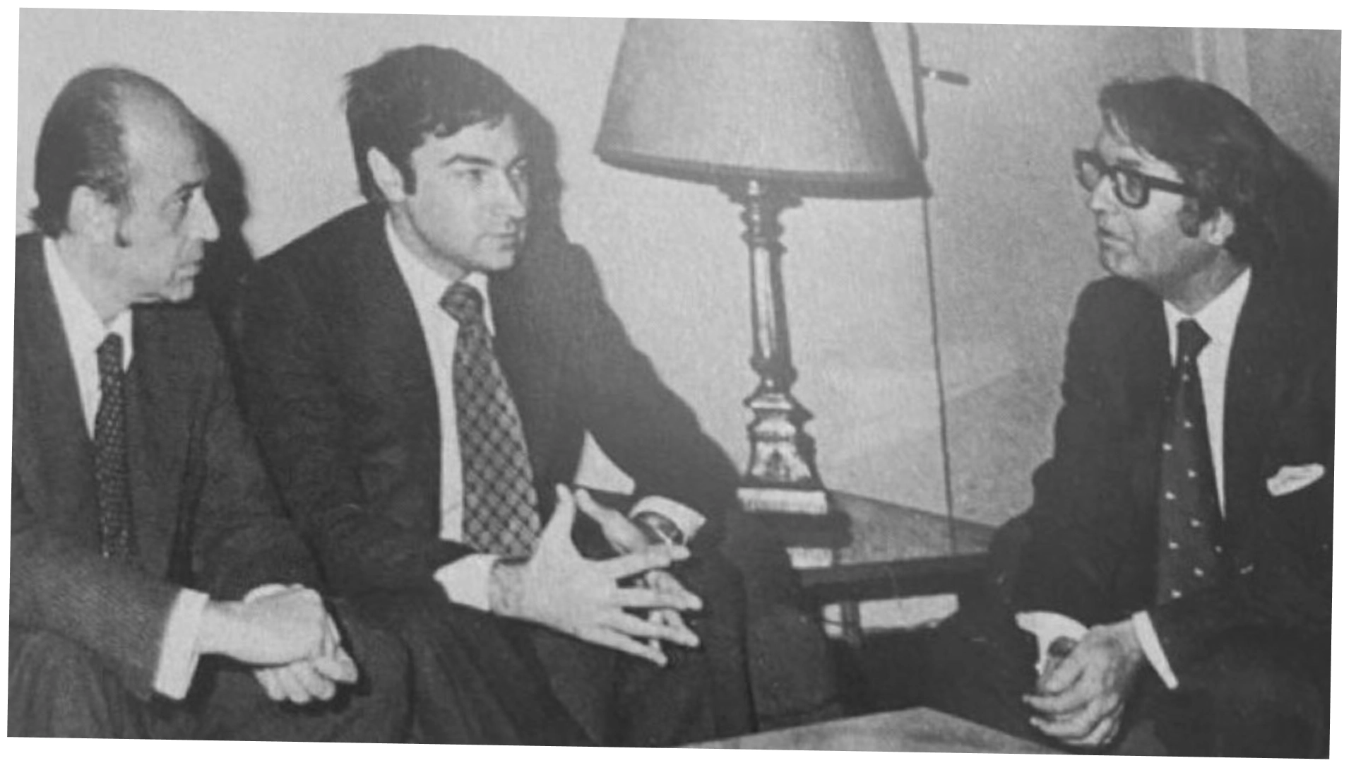 Francisco Fernández Ordoñez, Pedro J, Ramírez y Joaquín Garrigues Walker.